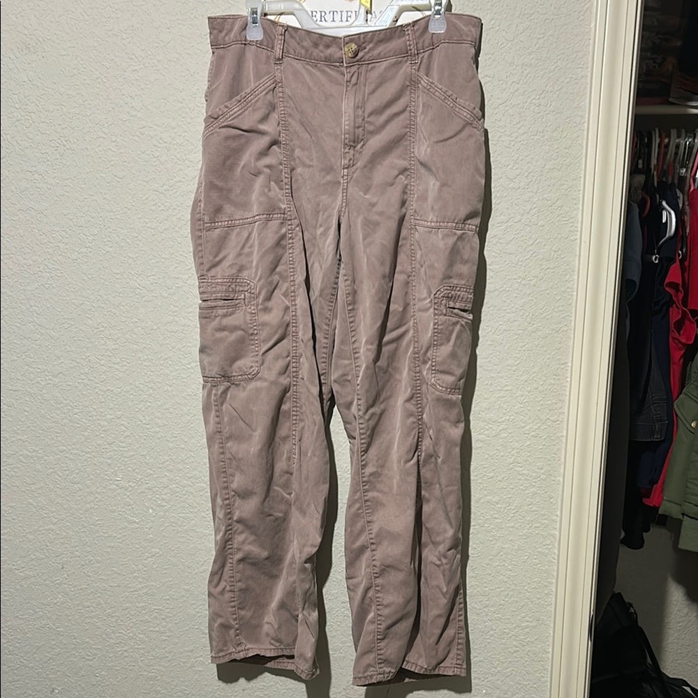 Maurices Mauve Boot Cut Flare Cargo Pants